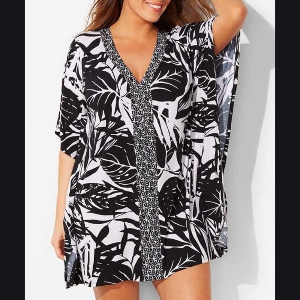Vneck Tunic Swimsuits For All Coverup knit print